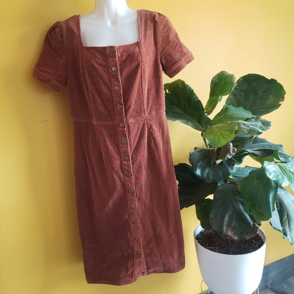 Bohme Corduroy Button Down Dress L